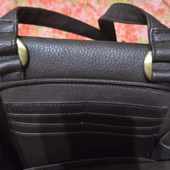 Vintage 2008 Fossil Brown Vinyl Crossbody Purse - Picture 11 of 15